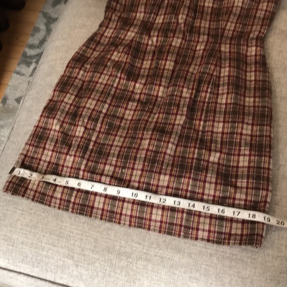 VINTAGE 60s/70s Abercrombie & Fitch Wool Blend Plaid Pinafore Dress Hong Kong - Picture 9 of 14